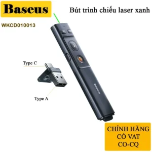 Bút Lật Trang Laser Xanh Baseus Orange Dot Wireless Presenter Dùng Cho Màn Led