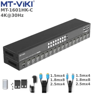 Ưu Đãi Trong Ngày - Bút Trình Chiếu- Máy Trợ Giảng- Phụ Kiện Điện Tử Việt Nam Bộ Chuyển Mạch Hdmi Kvm Switch 16 Cổng Mt-1601Hk-C