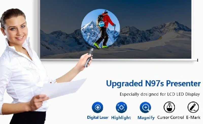 Bút trình chiếu Bluetooth dùng cho màn hình led Norwii N97S-G laser màu xanh - Bút Trình Chiếu- Máy Trợ Giảng- Phụ Kiện Điện Tử Việt Nam