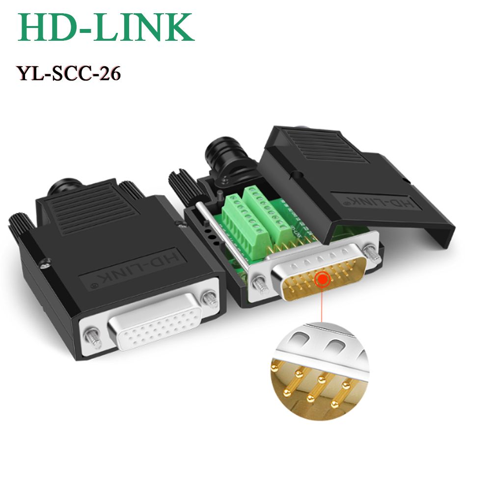 Đầu Bấm Cổng Db26 Cái Female Bắt Vít Kèm Vỏ Ốp Nhựa Chân Đồng Hd-Link Yl-Scc-26F/M - Bút Trình Chiếu- Máy Trợ Giảng- Phụ Kiện Điện Tử Việt Nam