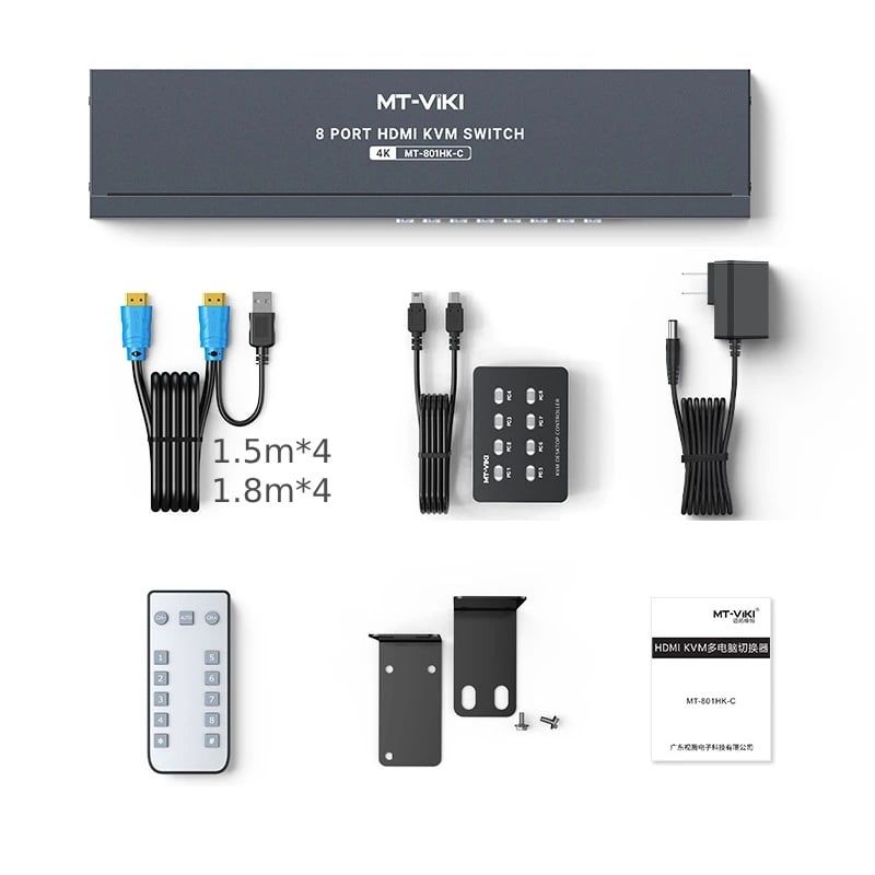 Bộ Chuyển Mạch Hdmi Usb Kvm Switch 8 Ra 1 Hỗ Trợ 4K 30Hz Mt-Viki Mt-801Hk-C - Bút Trình Chiếu- Máy Trợ Giảng- Phụ Kiện Điện Tử Việt Nam Bộ Chuyển Mạch Hdmi Usb Kvm Switch 8 Ra 1 Hỗ Trợ 4K 30Hz Mt-Viki Mt-801Hk-C