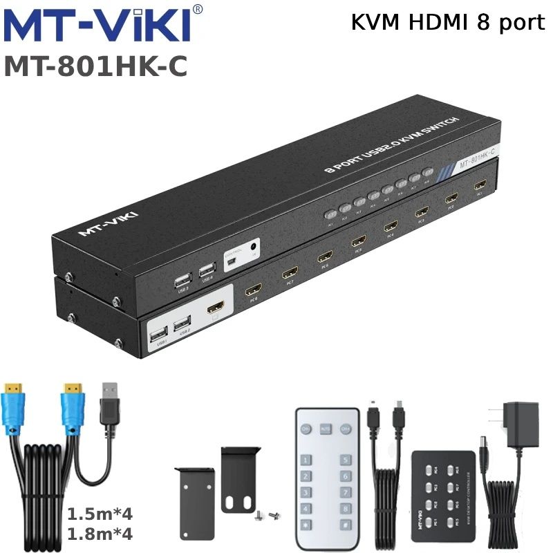 Bộ Chuyển Mạch Hdmi Usb Kvm Switch 8 Ra 1 Hỗ Trợ 4K 30Hz Mt-Viki Mt-801Hk-C - Bút Trình Chiếu- Máy Trợ Giảng- Phụ Kiện Điện Tử Việt Nam Bộ Chuyển Mạch Hdmi Usb Kvm Switch 8 Ra 1 Hỗ Trợ 4K 30Hz Mt-Viki Mt-801Hk-C