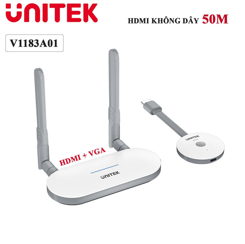 Bộ thu phát HDMI không dây chính hãng Unitek V1183A01 - 50M