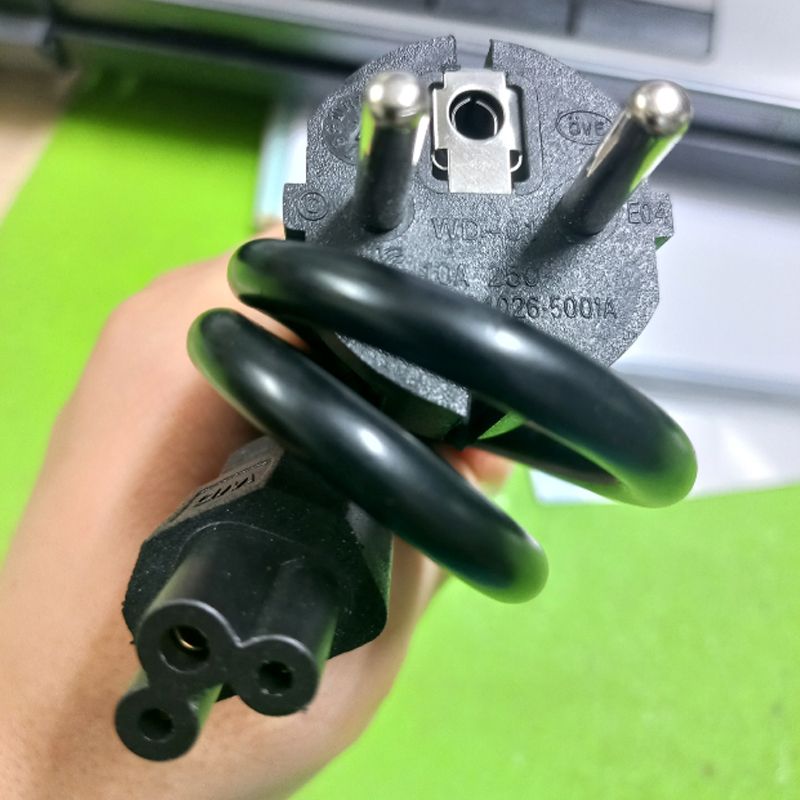 Dây Nguồn Ac 3 Chân Cho Laptop Chuẩn Eu Chính Hãng Tta Dài 1.2M - Bút Trình Chiếu- Máy Trợ Giảng- Phụ Kiện Điện Tử Việt Nam